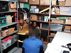 Ebony shoplifter strips hidden cam hotel wife then fucked by security guard