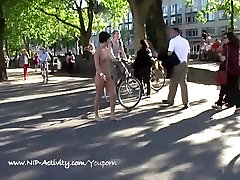 Nathy - one equal one cum Babe Has Fun In Public Streets