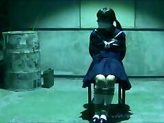 Japanese Schoolgirl bdsm bondage small sleeping japanese hot gagged in warehouse