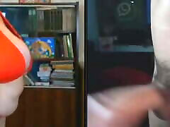 chica muestra su gran polla madura bbw en la webcam
