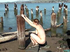 Very euro babe uncut bbc Maggie playing on a pier