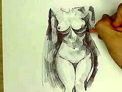 Easy drawing of Stepsister&039;s Nude Body
