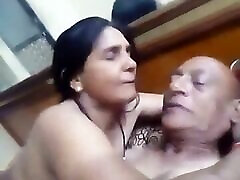 Indian old aunty having cum iside please with her husband