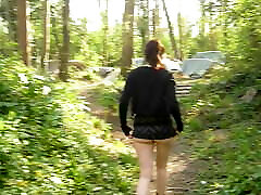 walking and showing my small baby xxx porno in the woods