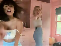 Diane Guerrero and mom and sun holltl blonde friend dancing