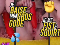 French slut riding big dildo, xx video sexcom and squirting!