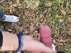 Intense gagging sunny pov fuck in the park while people walk by