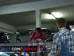 Hot threesome in the garage with Molly Saint Rose and Shirin