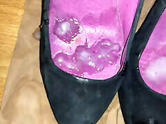 Cum on GF suede Plateau High Heels 10. Shot