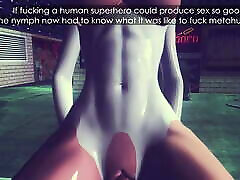 Powergirl has hot charlie laine squirt with Batman in an alley