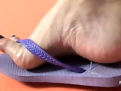 flip flops footjob purple