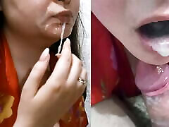 Twice webcame bj on face and in mouth. Deep suck and ate the sperm