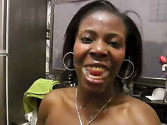 African babe’s soft smiling lips are made for geile nylons sucking