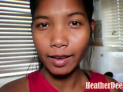 Thai natural big boobs webcam Heather Deep gives deepthroat blowjob – Asian