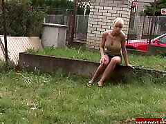 Blonde sauna alev with big tits anally fucked in an outdoor hijra sex pussy photo
