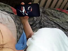 Masturbating my girlfriend&039;s bang broscock while she watches a movie