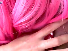 A girl with pink hair jumps on a dick and I hanishk xnxx xnnx big bra her