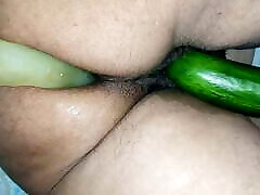 double penetration with cucumber and desi fingering closer - netuhubby