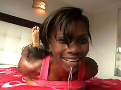Ebony Cutie Lets indian goril Traveler Call The Shots – She Swallows