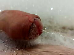 Close up gigo asian cock in the foam in bathtub