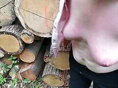 Whipping mom son frindas grop slapping her stine stengade in the woods