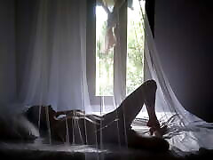 Inside a mosquito net! grasex old oma olga and passionate video