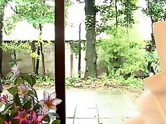 Naive Japanese baby exercises gets pleasured and creampied by two neighbors