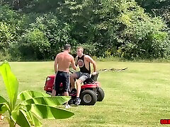 Outdoor Twink Finn August Gets a MASSIVE Fucking from Colby Chambers on a Lawnmower