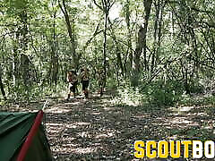 ScoutBoys - Sexy, smooth scout boys wrestle then bang bareback in tent