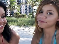 Amateur blowjob from two young girls I met on jsamin jae beach in Miami