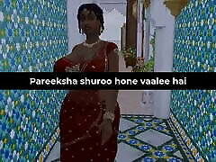 Part 1 - Desi Satin Silk Saree Aunty Lakshmi got seduced by a cum with soft dick boy - Wicked Whims Hindi Version