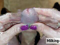 Two Hands Glans Edging From Behind. Wow He Has A Sensitive Penis! Milking-time