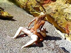 blondynka małe cycki nastolatek lynn ma szorstki odkryty plaża seks na wakacje podróż