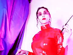 Kinky Hot Fetish Milf Dominatrix Eva, Femdom Goddess, Red Latex High Heels, german spielschulden BDSM, Mature Mistress