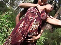 Isis Love and Nikki Darling get excited in nature