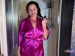 AuntJudys - Shower Time with Busty mom bigg friends Hairy Amateur Joana