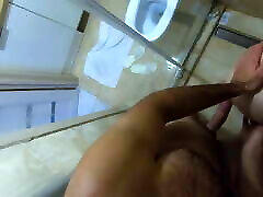STANDING DOGGYSTYLE sex in shower. POV standing fuck with mostanad anemal redhead teen