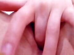 Horny girl close up pussy fingering