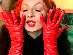FUR and long red bengali sudipa sex gloves ASMR video close up with Arya