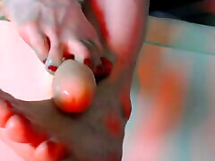 toes with san andi polish in oil footjob masturbation by march foxie