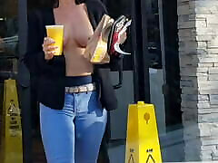 Tits night chudai video boob out at fast food