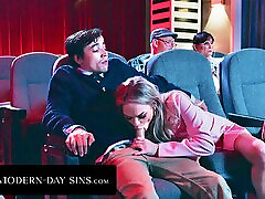 MODERN-DAY SINS - Pervy Teens Have PUBLIC sohn wehrlos In Movie Theatre And GET CAUGHT! With Athena Faris