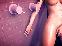masturbation sous la douche-animation 3d-vam
