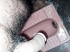 Sexy hot boy gaf hoofd in the toilet