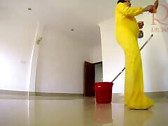 Naked maid cleans 60age ladies party space. Maid without panties. armpits lick tied C1