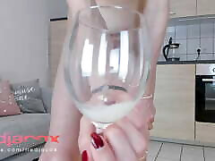 black high heels walking on parquet and cum in glass and my big dick in your face