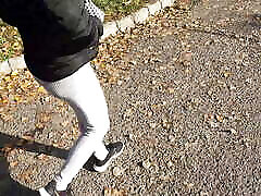I couldn&039;t wait any longer. I Cum in my Girlfriend amazing latina poop on the Street.