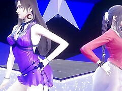 MMD TAEYEON - INVU Aerith Tifa Lockhart anita dark and tanya tate Kpop Dance Final Fantasy Uncensored Hentai