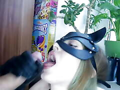 Lustful Catwoman in adult webcam girl Asks For Cum on Her Face