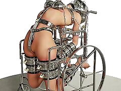 Slave Hardcore Cuffed and Chained in a Wheelchair Metal cewek hot lesbian BDSM